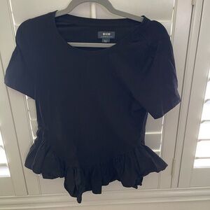 Anthropologie Maeve Black Peplum Blouse